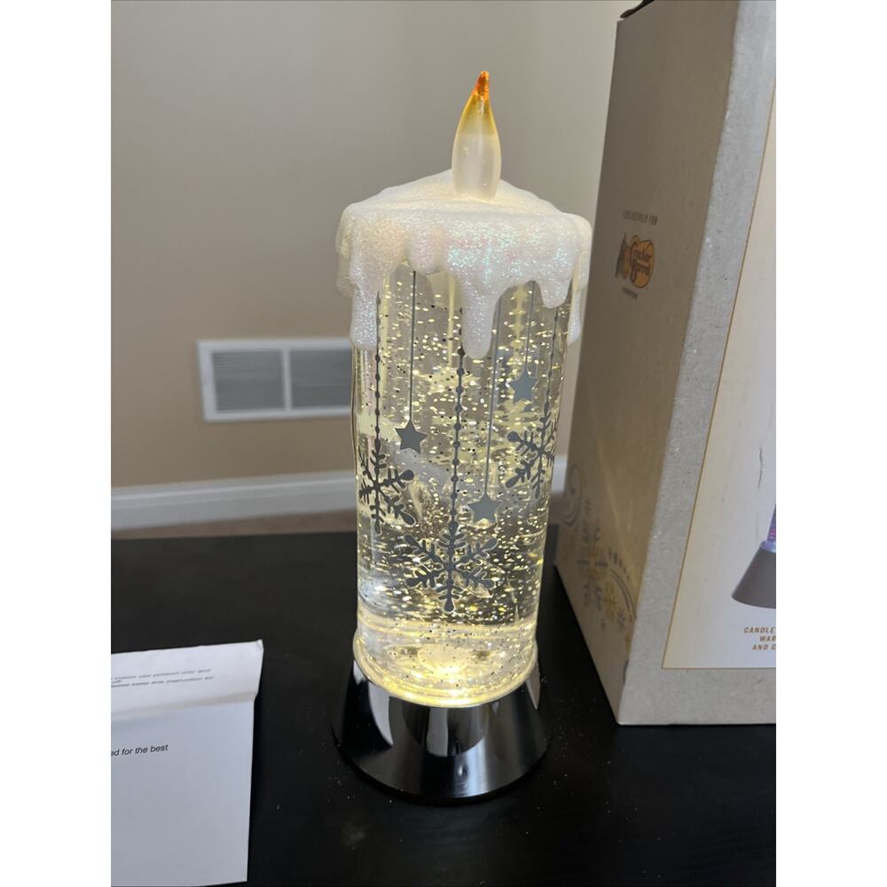 Cracker Barrel Candle Glitter Globe - Color Changing - Glitter Moves Inside 10” - Picture 5 of 9